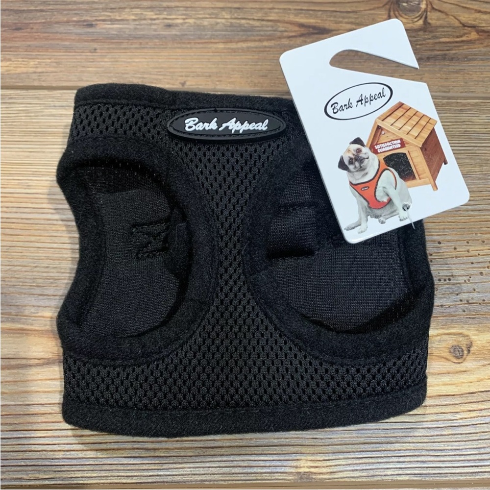 NEW Bark Appeal EZ Wrap Mesh Dog Step In Harness Black Size XS chest 11-13 Inch